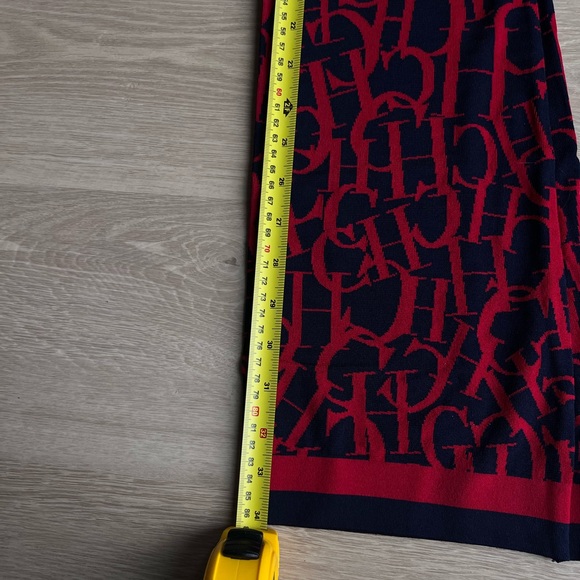 Carolina Herrera straight boots pants size 6 red navy blue wth adaptable waist - Picture 3 of 5